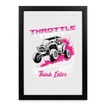 UTV Off Road Girl Woman 4 Wheeler Side by side - Framed poster (27 × 37 cm) - black - Front