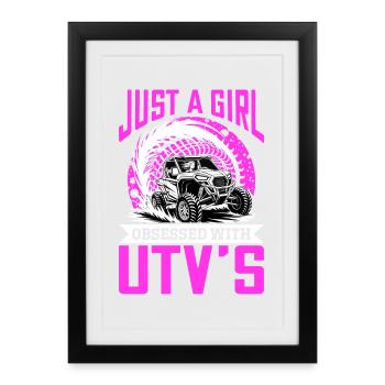 UTV Off Road Girl Woman 4 Wheeler Side by side - Framed poster (27 × 37 cm) - black - Front