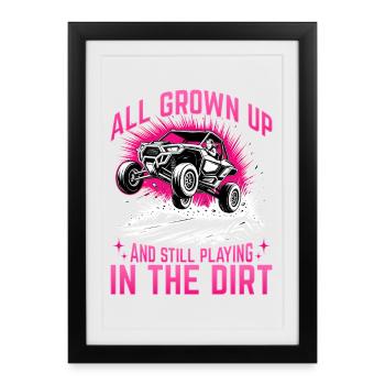 UTV Off Road Girl Woman 4 Wheeler Side by side - Framed poster (27 × 37 cm) - black - Front