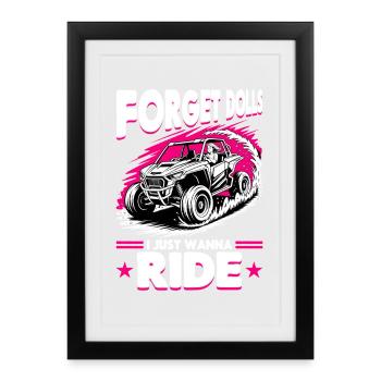 UTV Fille tout-terrain Femme 4 roues côte à côte - Affiche encadrée (27 × 37 cm) - noir - Devant