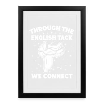 Hippodrome anglais de cavalier amateur Nous nous connectons - Affiche encadrée (27 × 37 cm) - noir - Devant