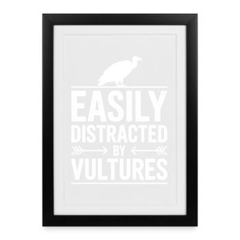 Vulture Sayings Vulture Funny Vulture Gift - Framed poster (27 × 37 cm) - black - Front