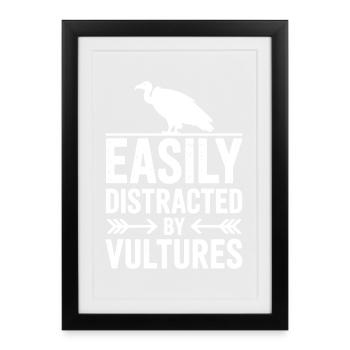 Vulture Sayings Vulture Funny Vulture Gift - Framed poster (27 × 37 cm) - black - Front