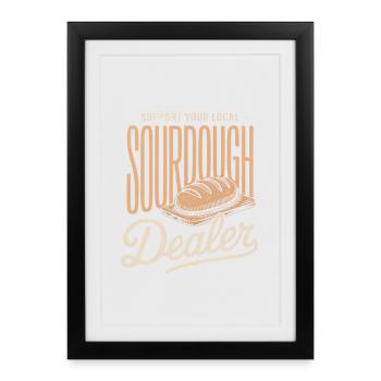 Marchand local de levain - Affiche encadrée (27 × 37 cm) - noir - Devant