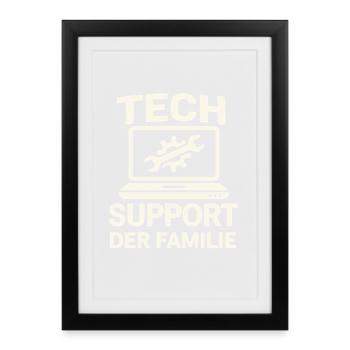  Tech Support Der Familie Computerheld IT Nerd - Gerahmtes Poster (27 × 37 cm) - Schwarz - Vorne