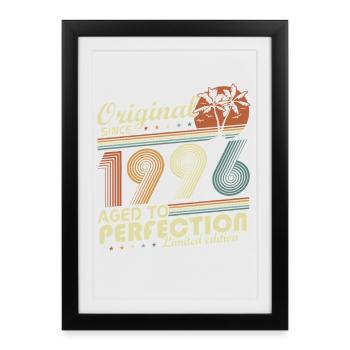 Original 1996 Vintage Retro Geburtstag Geschenk - Affiche encadrée (27 × 37 cm) - noir - Devant