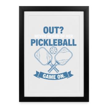 Joueur drôle de pickleball sorti Jamais entendu le match - Affiche encadrée (27 × 37 cm) - noir - Devant