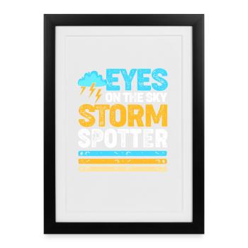 Meteorologie Meteorologe Wetter - Gerahmtes Poster (27 × 37 cm) - Schwarz - Vorne
