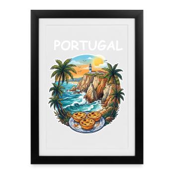 Falaises du Portugal - Affiche encadrée (27 × 37 cm) - noir - Devant