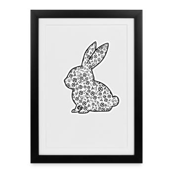 Heavy Metal Lapin de Pâques Rocker Lapin de Pâques Hardcore - Affiche encadrée (27 × 37 cm) - noir - Devant