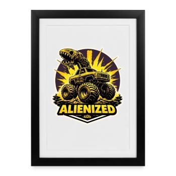 Monster Truck Aliéné - Affiche encadrée (27 × 37 cm) - noir - Devant