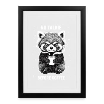 Kein Gespräch Vor Kaffee Liebhaber Roter Panda - Gerahmtes Poster (27 × 37 cm) - Schwarz - Vorne