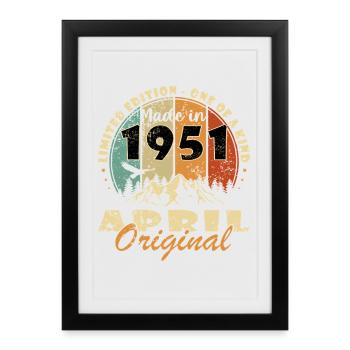 Légende de l’anniversaire d’avril 1951 - Affiche encadrée (27 × 37 cm) - noir - Devant