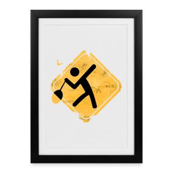 Signe YoYo Diamant Jaune - Affiche encadrée (27 × 37 cm) - noir - Devant