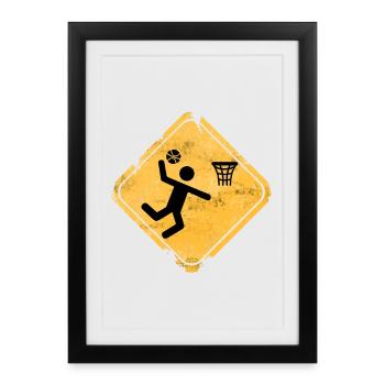 Graphique du panneau de saut au basket - Affiche encadrée (27 × 37 cm) - noir - Devant