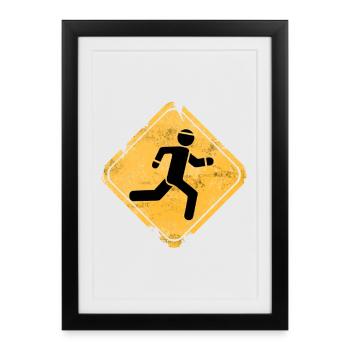 Running Runner Signet - Framed poster (27 × 37 cm) - black - Front