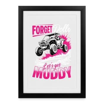 UTV Fille tout-terrain Femme 4 roues côte à côte - Affiche encadrée (27 × 37 cm) - noir - Devant