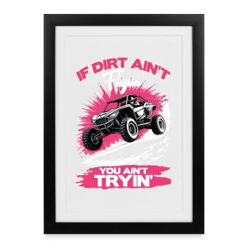 UTV Off Road Girl Woman 4 Wheeler Side by side - Framed poster (27 × 37 cm) - black - Front