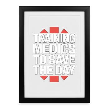 Paramedic Training Medics To Save EMS Educator - Framed poster (27 × 37 cm) - black - Front