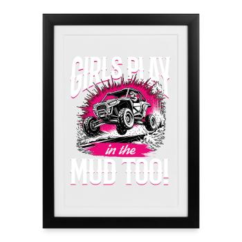 UTV Off Road Girl Woman 4 Wheeler Side by side - Framed poster (27 × 37 cm) - black - Front