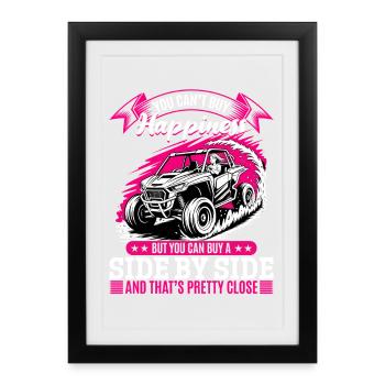 UTV Off Road Girl Woman 4 Wheeler Side by side - Framed poster (27 × 37 cm) - black - Front
