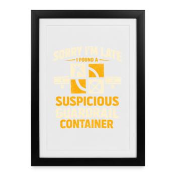 Too late because of geocaching - Framed poster (27 × 37 cm) - black - Front