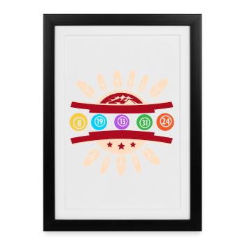 Bingo Bingo Indiens Bingo - Affiche encadrée (27 × 37 cm) - noir - Devant