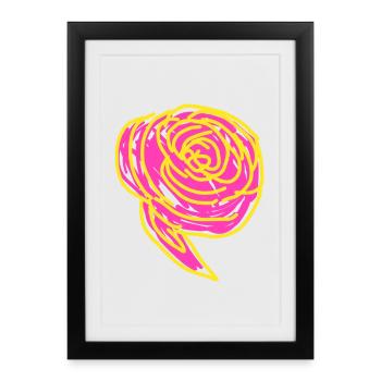 Ranunculus - Affiche encadrée (27 × 37 cm) - noir - Devant