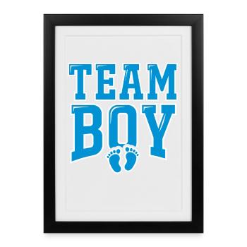 TEAM BOY Typographie avec empreintes - Affiche encadrée (27 × 37 cm) - noir - Devant