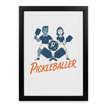 Joueur drôle de pickleball Joueur de pickleball Amour - Affiche encadrée (27 × 37 cm) - noir - Devant