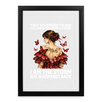 Inspiring butterfly fan graphic - Framed poster (27 × 37 cm) - black - Front