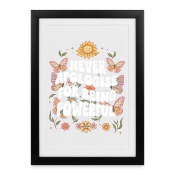 Inspiring butterfly fan graphic - Framed poster (27 × 37 cm) - black - Front