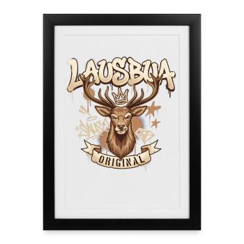 Kids Lausbua Shirt Traditional Costume Men's Traditional Shirt - Framed poster (27 × 37 cm) - black - Front