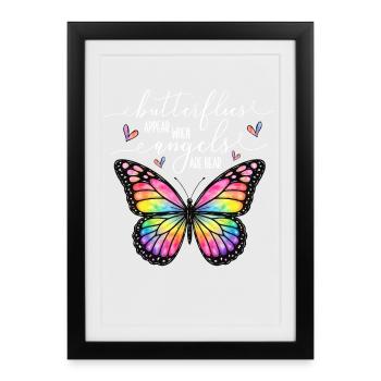 Inspiring butterfly fan graphic - Framed poster (27 × 37 cm) - black - Front