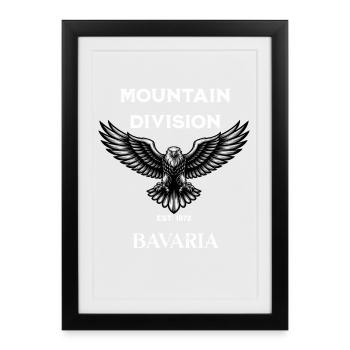 Mountain Division Bavaria Adler – Millésime - Affiche encadrée (27 × 37 cm) - noir - Devant