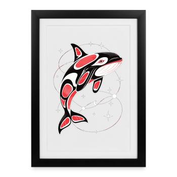 Orca T-Shirt Killer Whale Whale - Framed poster (27 × 37 cm) - black - Front