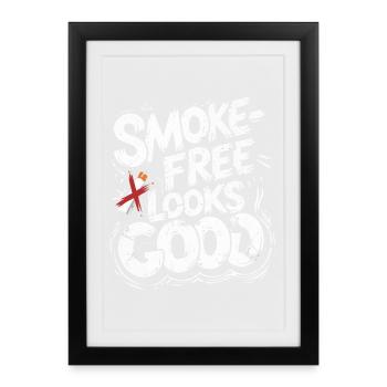 Non Smoking Ex Smoker Smoke Free Looks Good - Framed poster (27 × 37 cm) - black - Front