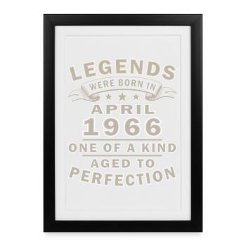 Avril 1966 - Affiche encadrée (27 × 37 cm) - noir - Devant