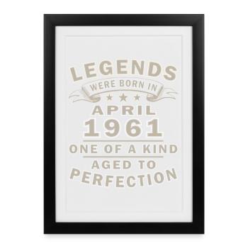 Original 1961 Vintage 1961 Retro Birthday 1961 - Framed poster (27 × 37 cm) - black - Front