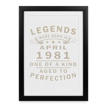 Anniversary year April 1981 - Framed poster (27 × 37 cm) - black - Front