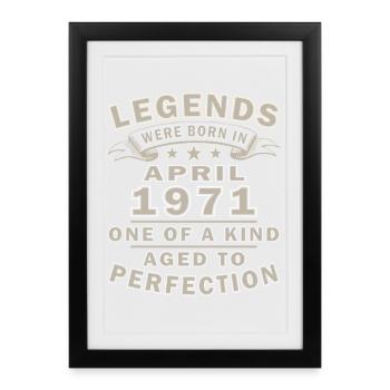 Cadeau d’anniversaire d’avril 1971 - Affiche encadrée (27 × 37 cm) - noir - Devant