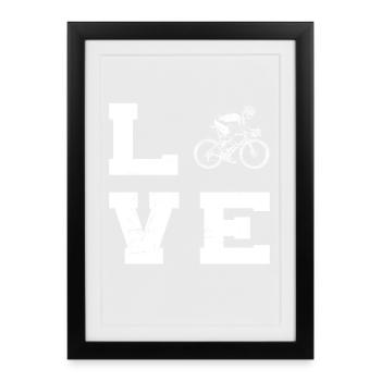 Idée cadeau pour un vélo de route avec vélo de route - Affiche encadrée (27 × 37 cm) - noir - Devant