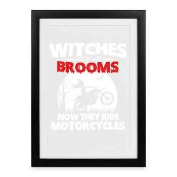 Witch Motorcycle Ride Shirt - Framed poster (27 × 37 cm) - black - Front