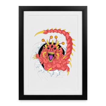 Alien Monster 3D Shirt - Framed poster (27 × 37 cm) - black - Front