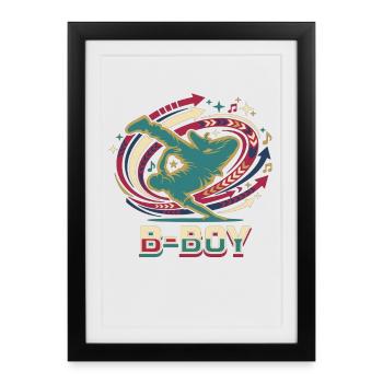Breakdance B-Boy Hip Hop Streetdance - Framed poster (27 × 37 cm) - black - Front