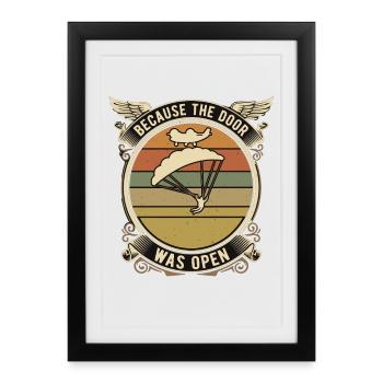 Parachutiste qui dit parapente rétro - Affiche encadrée (27 × 37 cm) - noir - Devant