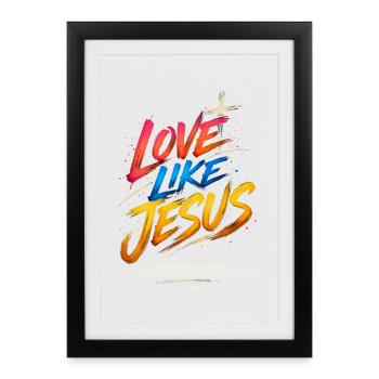 Verset biblique de Jésus, La voie de la vérité, la vie - Affiche encadrée (27 × 37 cm) - noir - Devant