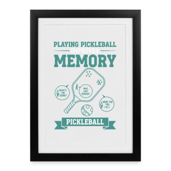 Pickleball Jouer au pickleball améliore la mémoire - Affiche encadrée (27 × 37 cm) - noir - Devant