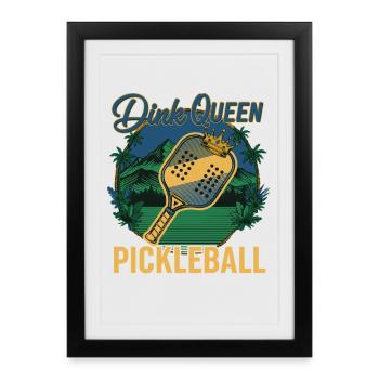 Joueur de pickleball Dink Queen, joueur de pickleball amoureux - Affiche encadrée (27 × 37 cm) - noir - Devant