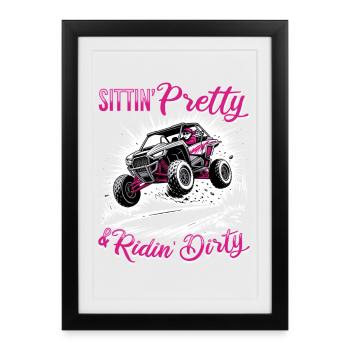 UTV Off Road Girl Woman 4 Wheeler Side by side - Framed poster (27 × 37 cm) - black - Front